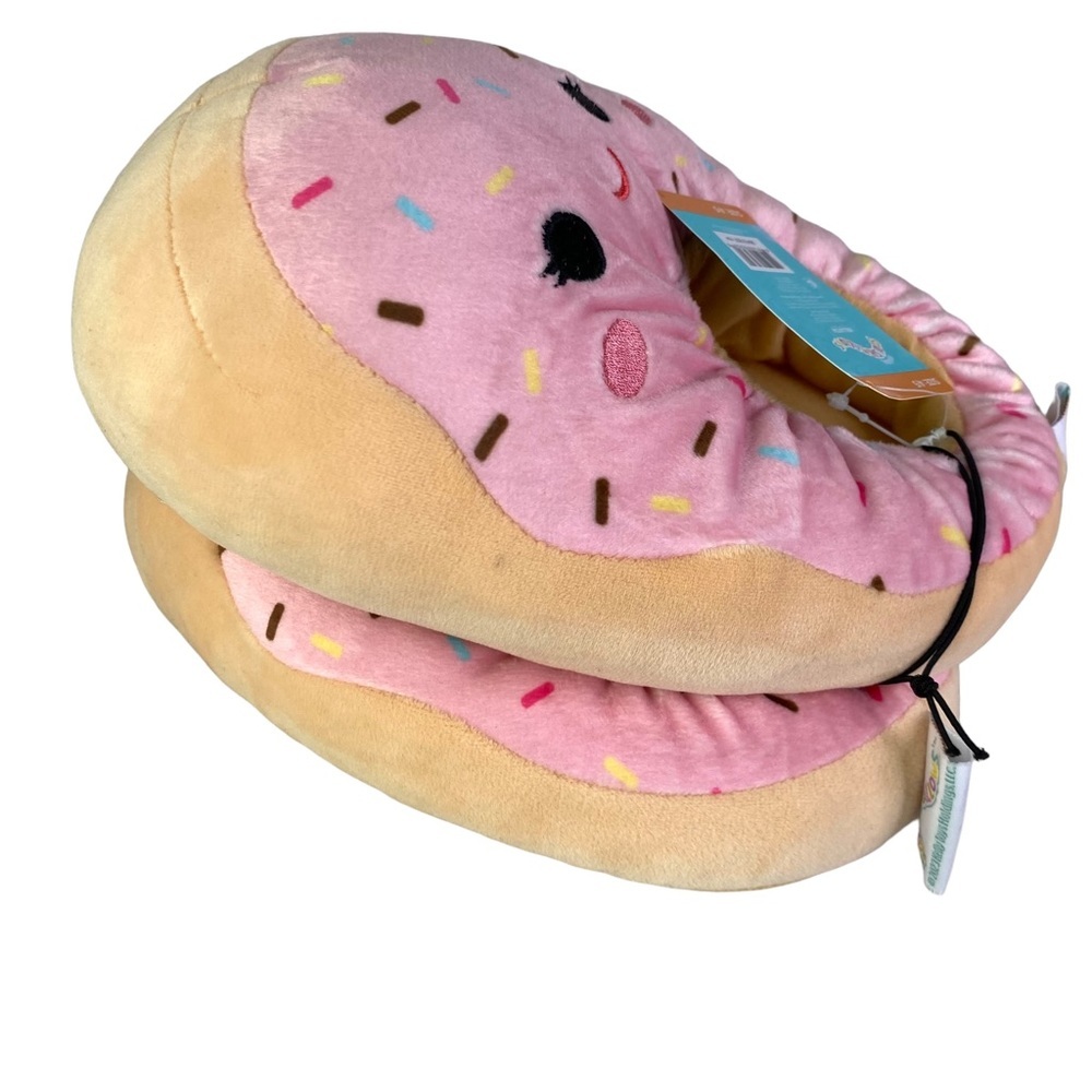 Squishmallows Slippers Kid's Girl Pink Dabria Donut Doughnut Plush Size 4/5 New - Picture 7 of 10